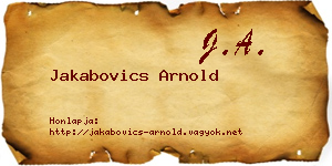 Jakabovics Arnold névjegykártya