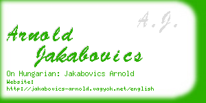arnold jakabovics business card